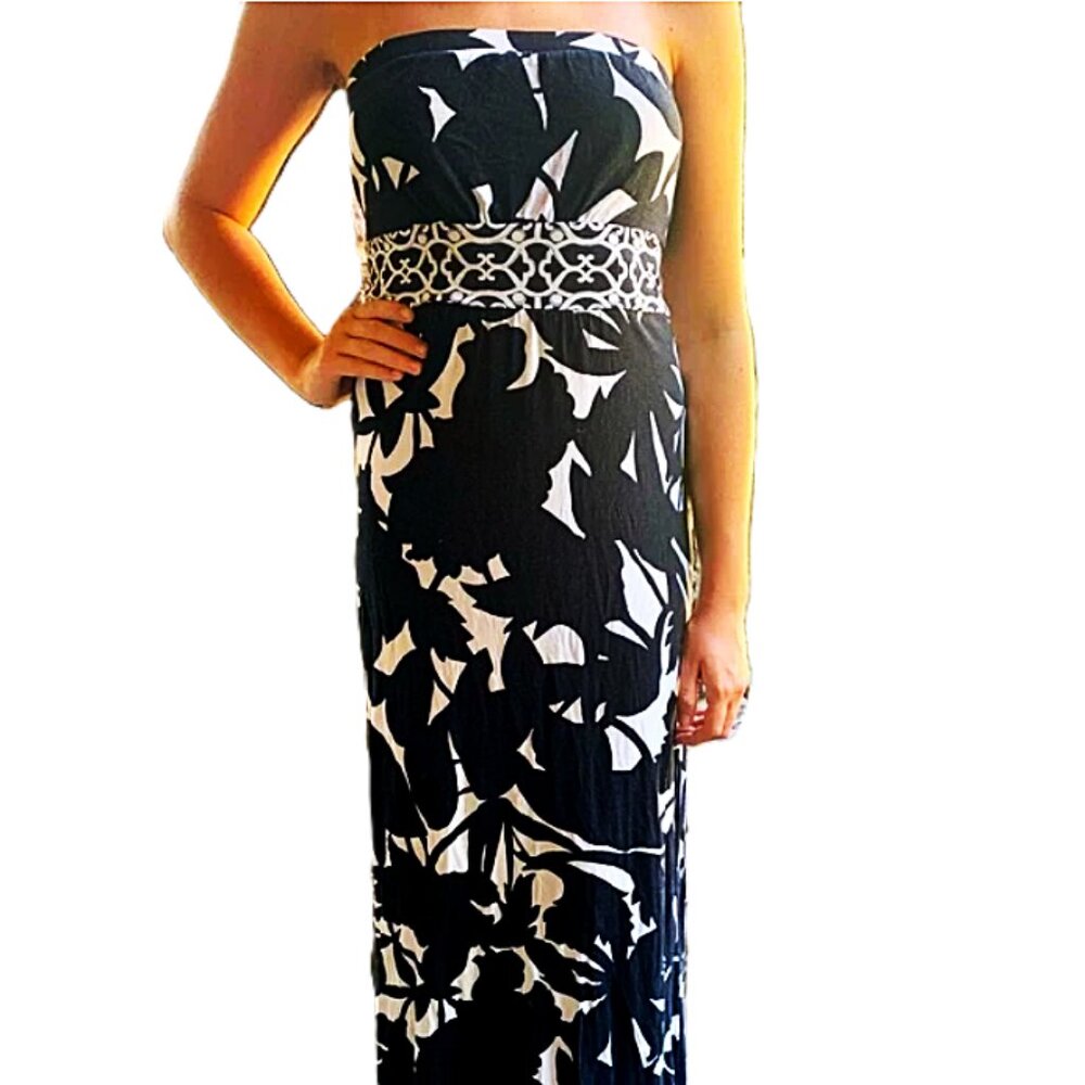 White House Black Market Strapless Maxi dress size M